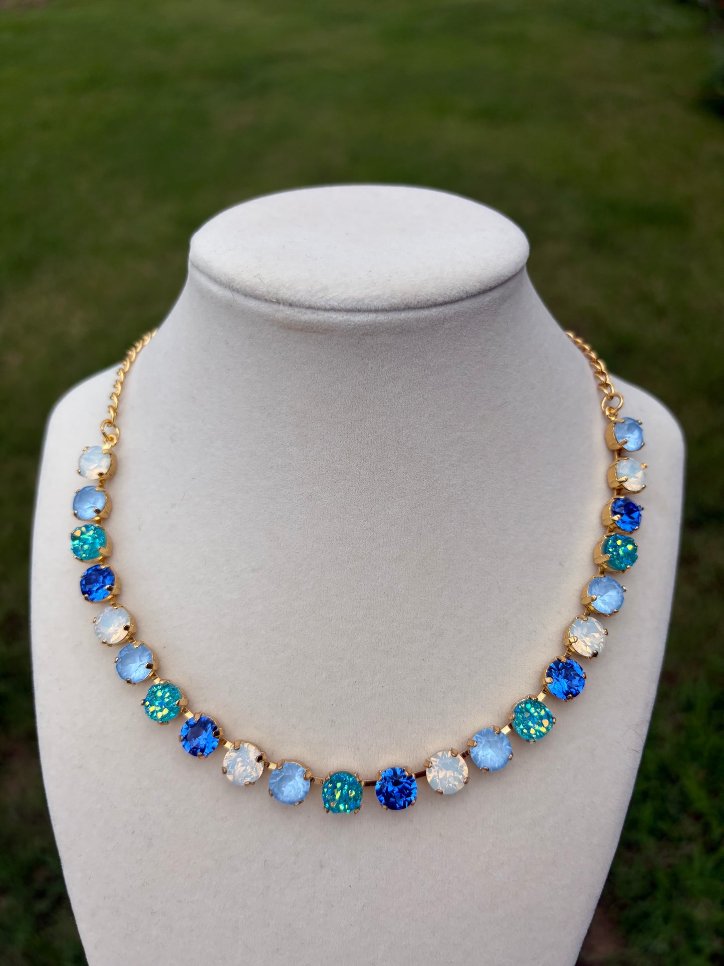 Blue Skies Necklace available in Gold or Silver