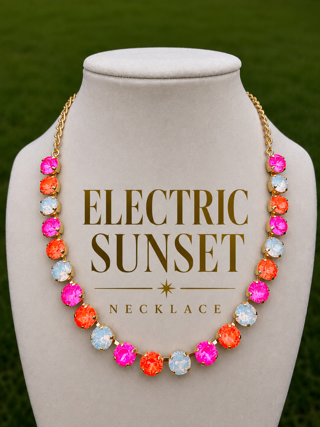 Electric Sunset Necklace in Gold or Silver