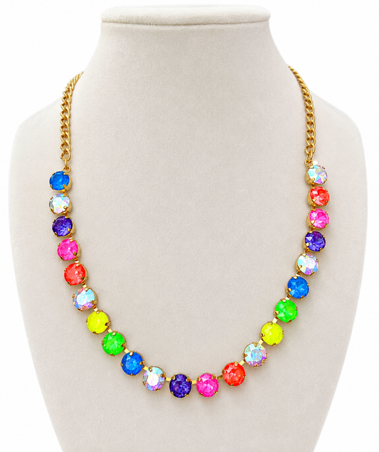 Color Me Happy Rhinestone Necklace