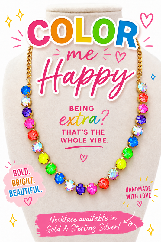 Color Me Happy Rhinestone Necklace