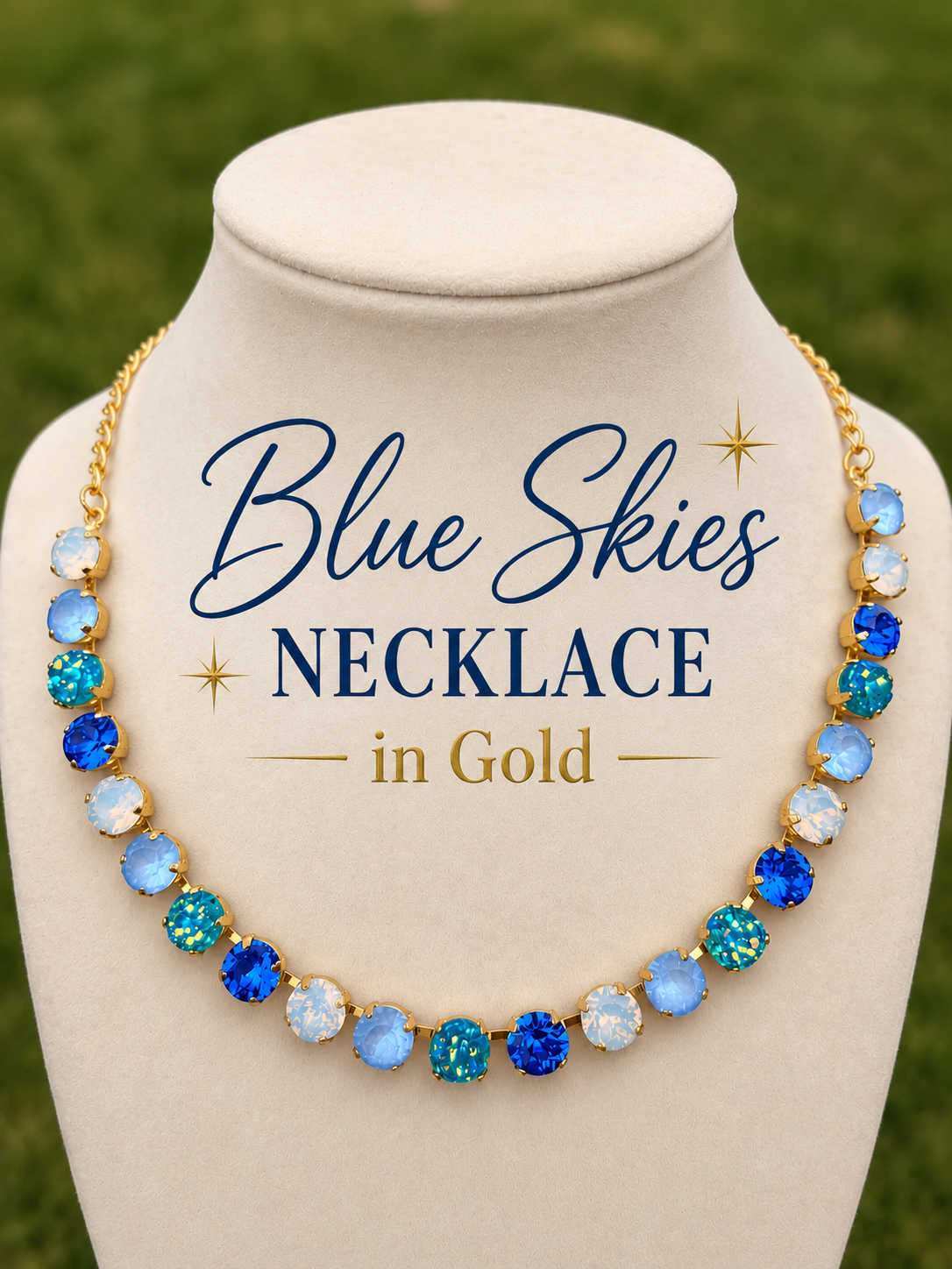 Blue Skies Necklace available in Gold or Silver