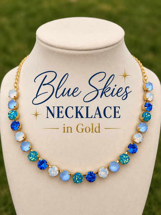 Blue Skies Necklace available in Gold or Silver