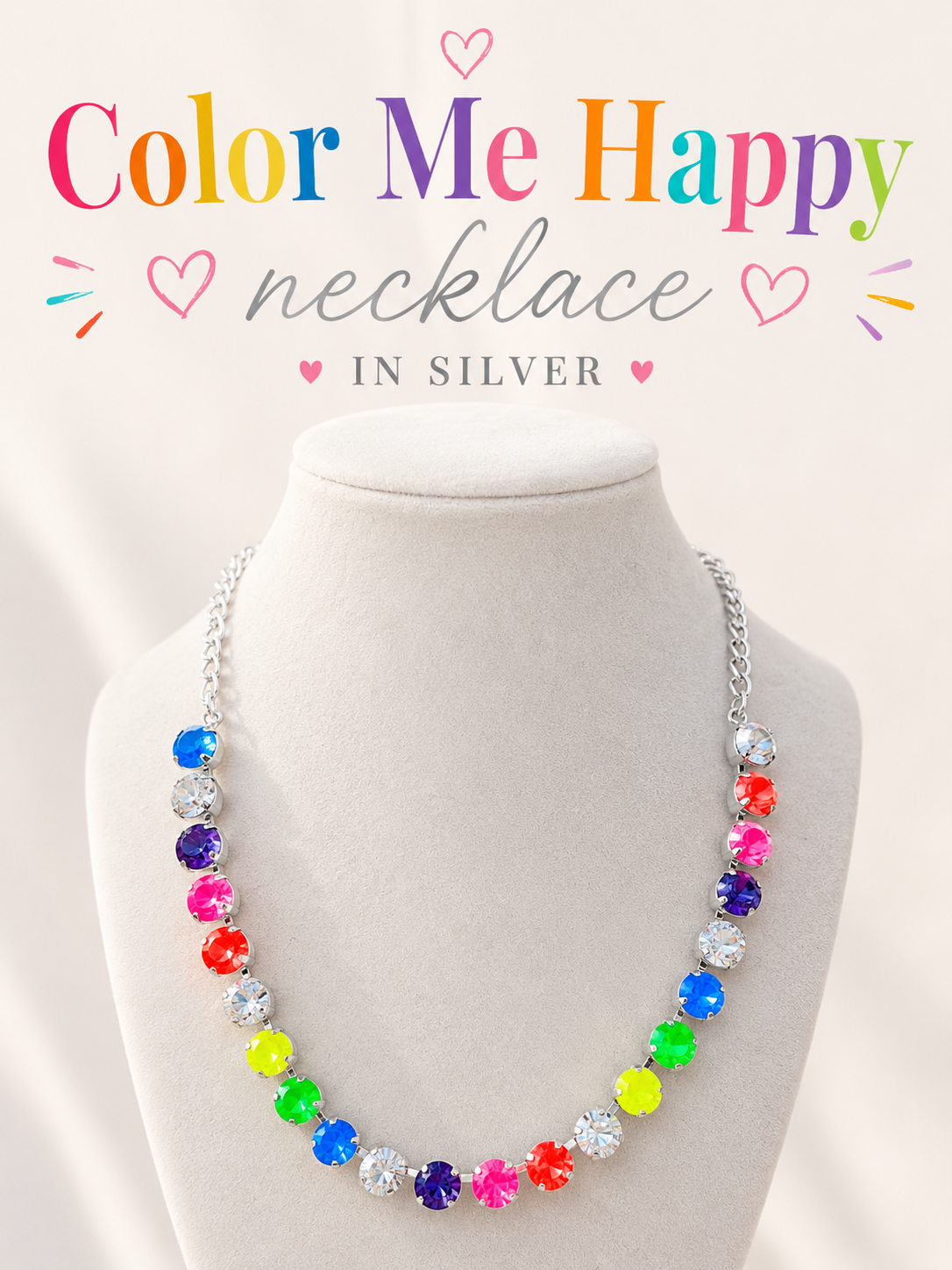 Color Me Happy Rhinestone Necklace