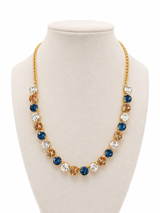 Blue Jean Beauty Necklace Available in Gold or Silver