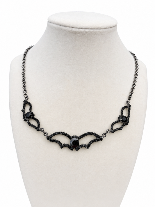 Going Batty Rhinestone Halloween Necklace