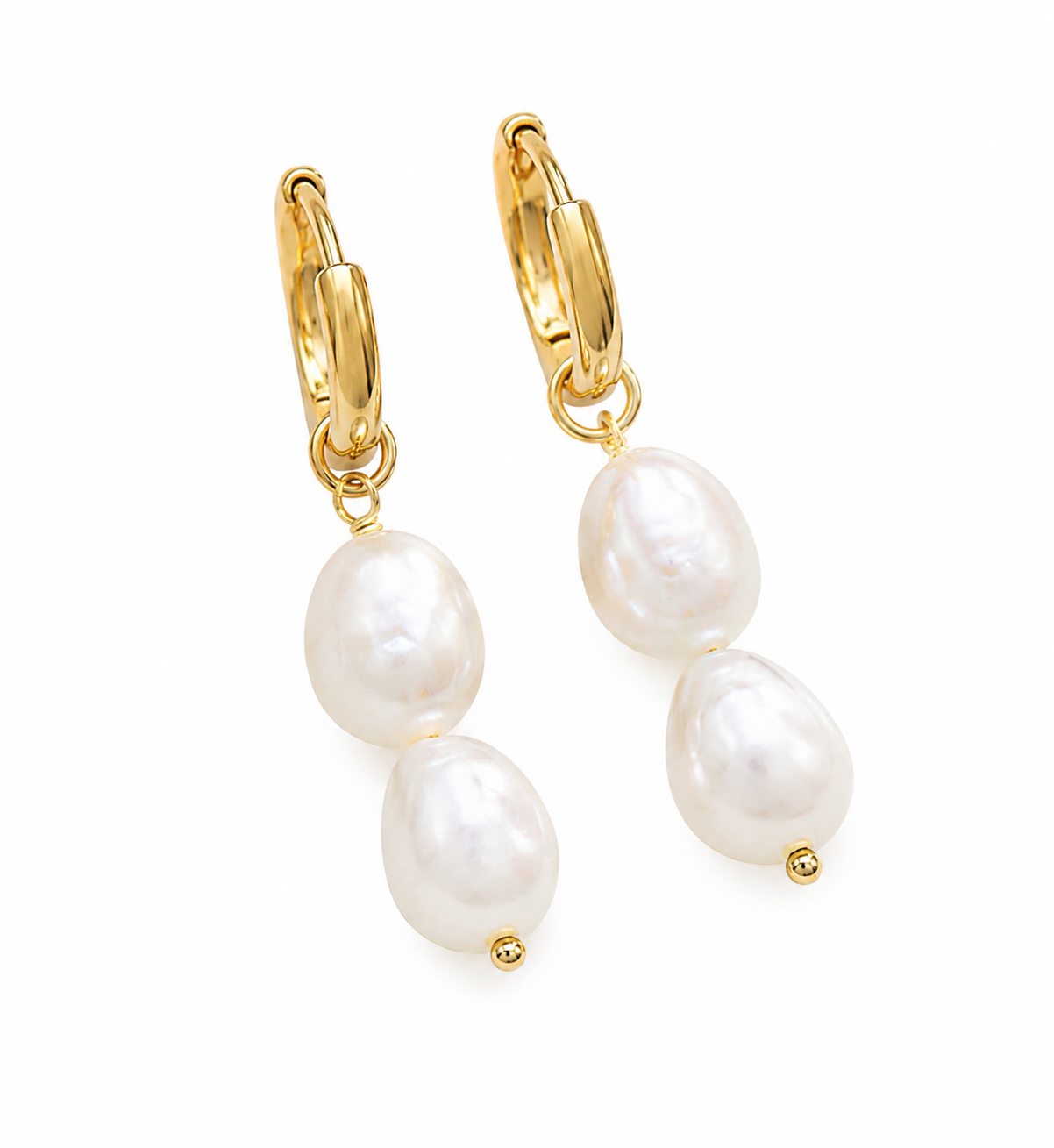 Pearly Girly Freshwater Pearl Huggie Hoop Earrings